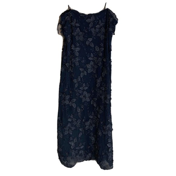 Giorgio Armani Dresses & Skirts - Giorgio Armani Dress Womans 40 Black Silk Embroid Silk Flowers Sparkle Sp Straps